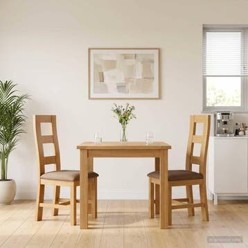 vidaXL Eetkamerstoel 2 st Massief Eikenhout Grijs 45 x 51 x, Huis en Inrichting, Verzenden, Nieuw