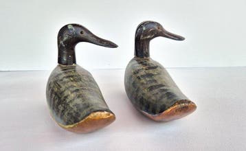 Lokeend - Pareja de patos (2) - Hout