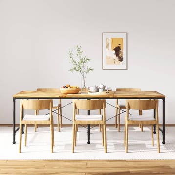 vidaXL Eettafel 240 cm massief mangohout, Verzenden, Nieuw