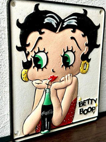 No reserve-Zwaar gietijzeren reclamebord Betty Boop -