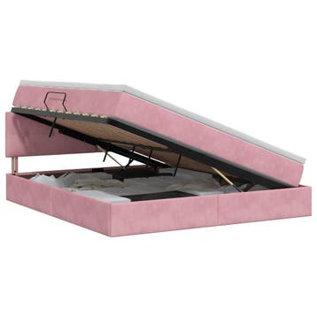 vidaXL Opbergbed met hoofdeinde Roze 180 x 200 cm Fluweel, Verzenden, Nieuw