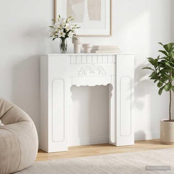 vidaXL Haardombouw Wit 93 x 20 x 89 cm Bewerkt hout, Verzenden, Nieuw