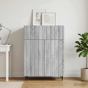 vidaXL Dressoir Grijs sonoma 66 x 34,5 x 92 cm Bewerkt hout, Verzenden, Nieuw