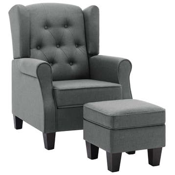 Fauteuil met voetenbankje - Kwalitatieve zetel aan 47% pr..., Verzenden, 75 tot 100 cm, Zo goed als nieuw, 50 tot 75 cm