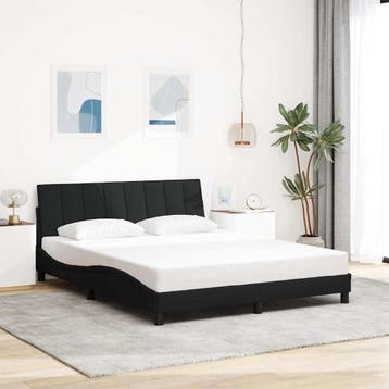 vidaXL Bedframe zonder matras Hanko stof zwart 160x200 cm, Verzenden
