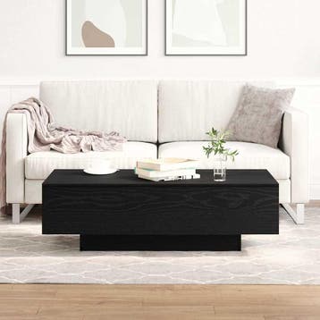 vidaXL Salontafel Zwart Eiken 100 x 49,5 x 31 cm Bewerkt, Verzenden