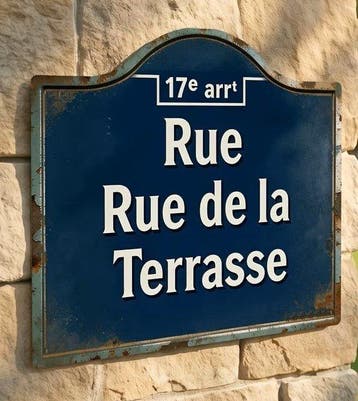 ***Replica RUE DE LA TERRASSE*** – Frans straatbord voor