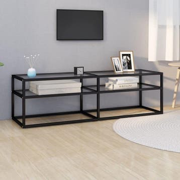 vidaXL Tv-meubel 140x40x40,5 cm gehard glas transparant, Verzenden, Nieuw
