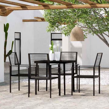 vidaXL 5-delige Tuinset zwart, Verzenden, Nieuw, Tuinset