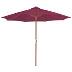 vidaXL Parasol met houten paal 300 cm bordeauxrood, Tuin en Terras, Verzenden, Nieuw