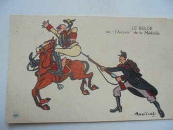 De oorlog 1914-18. Illustrator: Mass Beuf, satirisch. -, Gelopen