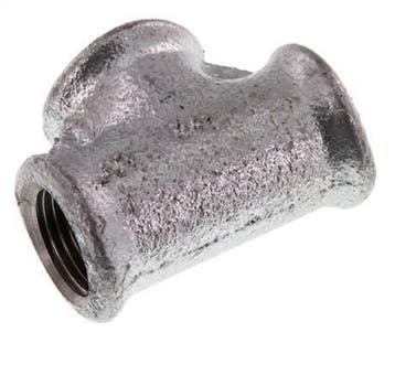 Rp 1/2 Verzinkt Gietijzeren T-stuk 25 Bar [5 Stuks], Verzenden