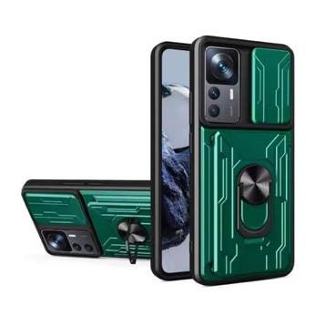 Xiaomi 14T Pro - Card Slot Hoesje met Kickstand en Camera, Verzenden