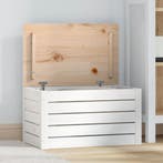 vidaXL Opbergbox wit 59,5x36,5x33 cm massief grenenhout, Verzenden