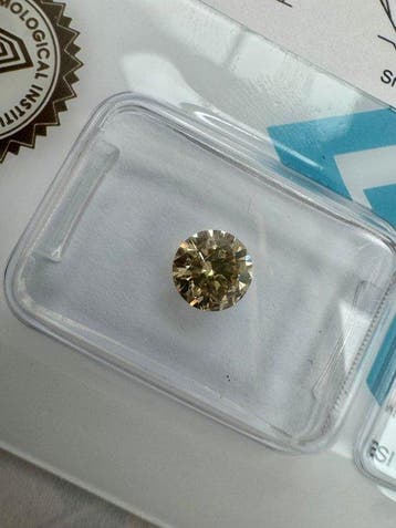 1 pcs Diamant (Couleur naturelle) - 0.73 ct - Rond - Fancy, Nieuw
