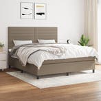 vidaXL Boxspring met matras stof taupe 160x200 cm, Verzenden, Nieuw