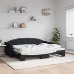 vidaXL Slaapbank met onderschuifbed 80x200 cm stof zwart, Verzenden, Nieuw