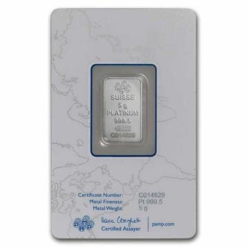 5 gram - Platina .999 - PAMP, Switzerland - Verzegeld