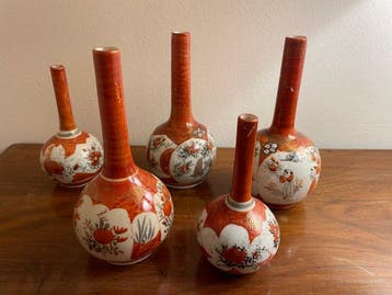 Flesvaas (5) - Keramiek - Japanse Kutani-vazen