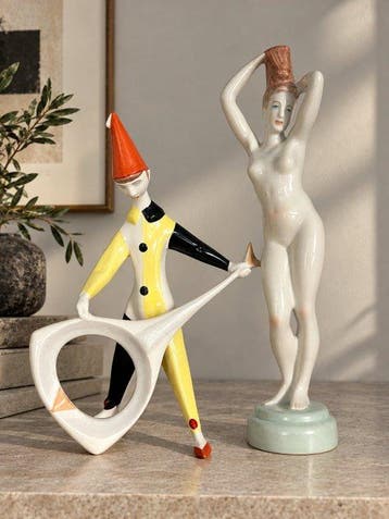 Aquincum - Beeldje - gymnast and cellist (2) - Porselein
