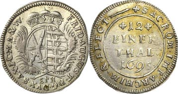 1/12 taler, daalder 1695, Sachsen-kurlinie ab 1547 (alber..., Verzenden