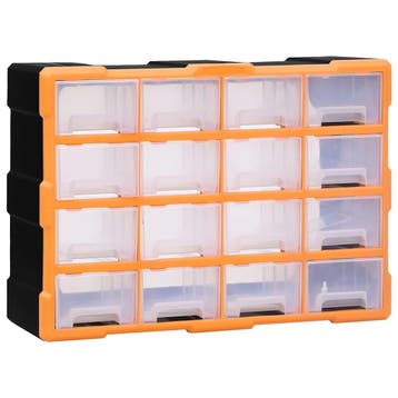 vidaXL Organiser met 16 medium lades 52x16x37 cm, Verzenden