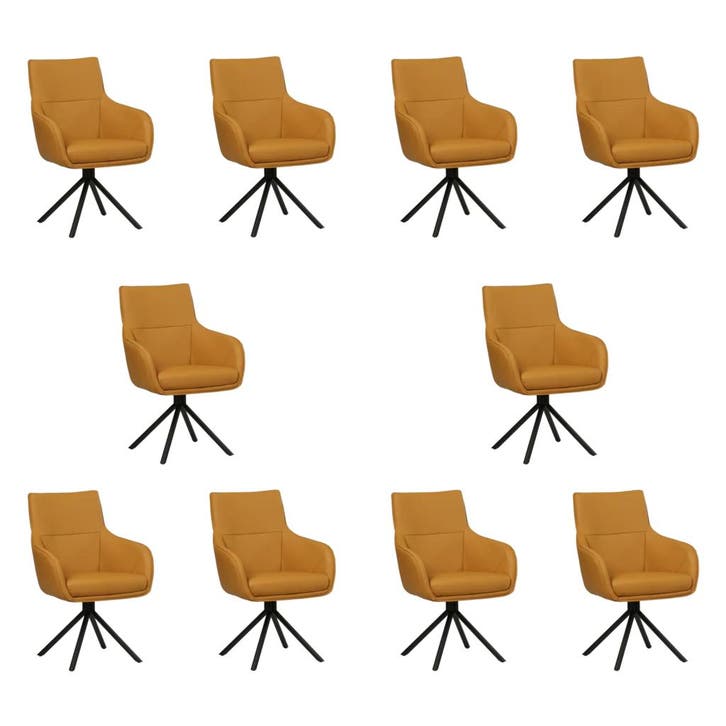 Set van 10 Leren draaibare eetkamerstoelen Fancy - Toledo, Maison & Meubles, Tabourets de bar, Enlèvement ou Envoi
