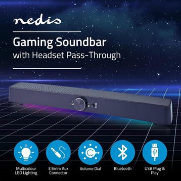 Soundbar voor Gaming - Speaker draadloos - 30W - Zwart - NED, Verzenden, Nieuw