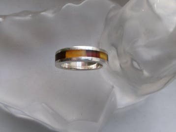 Zilver, Butterscotch & Baltic Amber - Ring - Art Deco-stijl