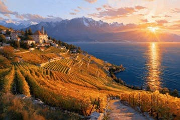 Iconica - Lavaux: Golden Terraces of Lake Geneva - unique