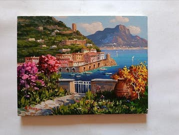 Antonio Russo (XX) - Colori di Amalfi (costiera amalfitana)