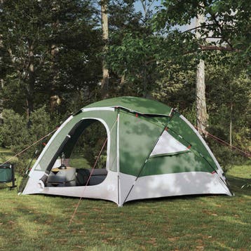 vidaXL Dometent met Verwijderbare Regenfly 4-persoons Groen, Caravans en Kamperen, Verzenden, Nieuw