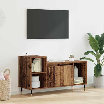 vidaXL TV Kast 100 x 35 x 55 cm Oud Hout Bewerkt hout, Verzenden