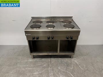 Cuisinière électrique Mareno en acier inoxydable, 6 feux,, Verzenden