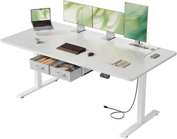 Zit sta bureau - Elektrisch - Verstelbaar - 160x80 cm - Wit, Verzenden, Nieuw