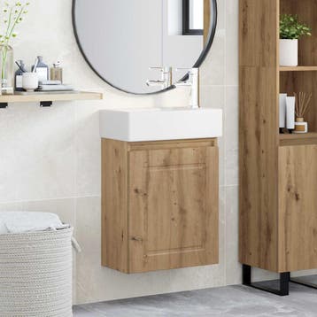 vidaXL Badkamermeubel met kraan Artisanaal eiken 45,5 x 22,5, Verzenden, Nieuw