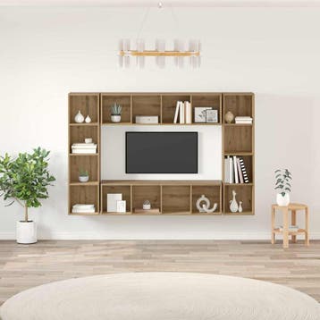 vidaXL Tv-meubelset 4 pcs Bruin 37 x 37 x 142,5 cm Bewerkt, Verzenden, Nieuw