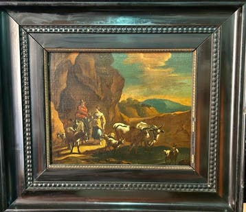 Italiaanse school (XVIII) - Pastoral landscape, Antiek en Kunst