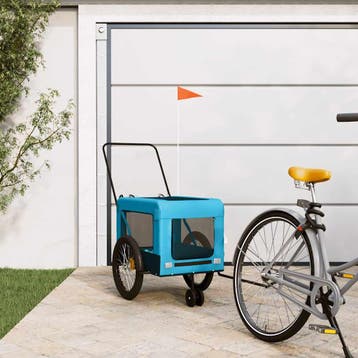 vidaXL Hondenfietstrailer oxford stof en ijzer blauw en, Verzenden