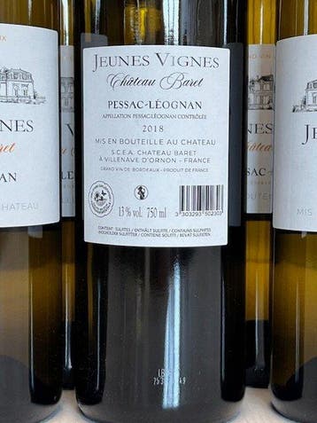 2018 Chateau Baret. Jeunes Vignes (white) - Pessac-Léognan -, Nieuw