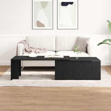 vidaXL Salontafel Zwart Eiken 150 x 50 x 35 cm Bewerkt hout, Huis en Inrichting, Verzenden, Nieuw