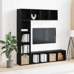 vidaXL Boekenplank 3 pcs Zwart Eiken 36 x 30 x 143 cm, Verzenden, Nieuw