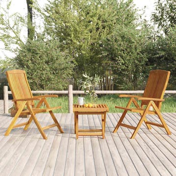vidaXL 3-delige Loungeset massief teakhout, Verzenden, Nieuw, Loungeset