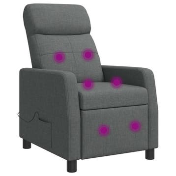 vidaXL Massage Relaxstoel Donkergrijs Stof, Maison & Meubles, Fauteuils, Verzenden