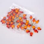 Besjes op draad Oranjerood Kunstbloem 18 mm Zak 48 stuks, Nieuw