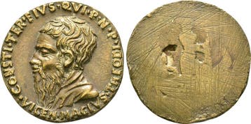 Einseitige Bronze Medaille o J Italien Ferrara: Vincenzo..., Verzenden