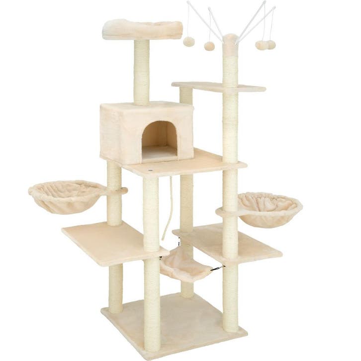 tectake Krabpaal Lilou 165cm - beige, Dieren en Toebehoren, Katten-accessoires, Verzenden