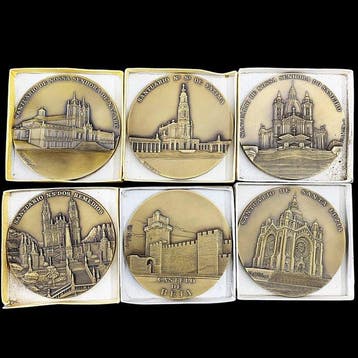 Médaille artistique - Set with 6 commemorative bronze medals