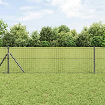 vidaXL Hekpaal 12 st Grijs 120 cm Poedercoated staal, Verzenden