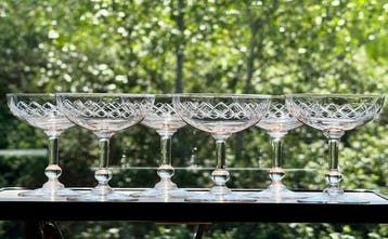 Baccarat - Champagneglas (6) - Jambe à Pain - Kristal - Art